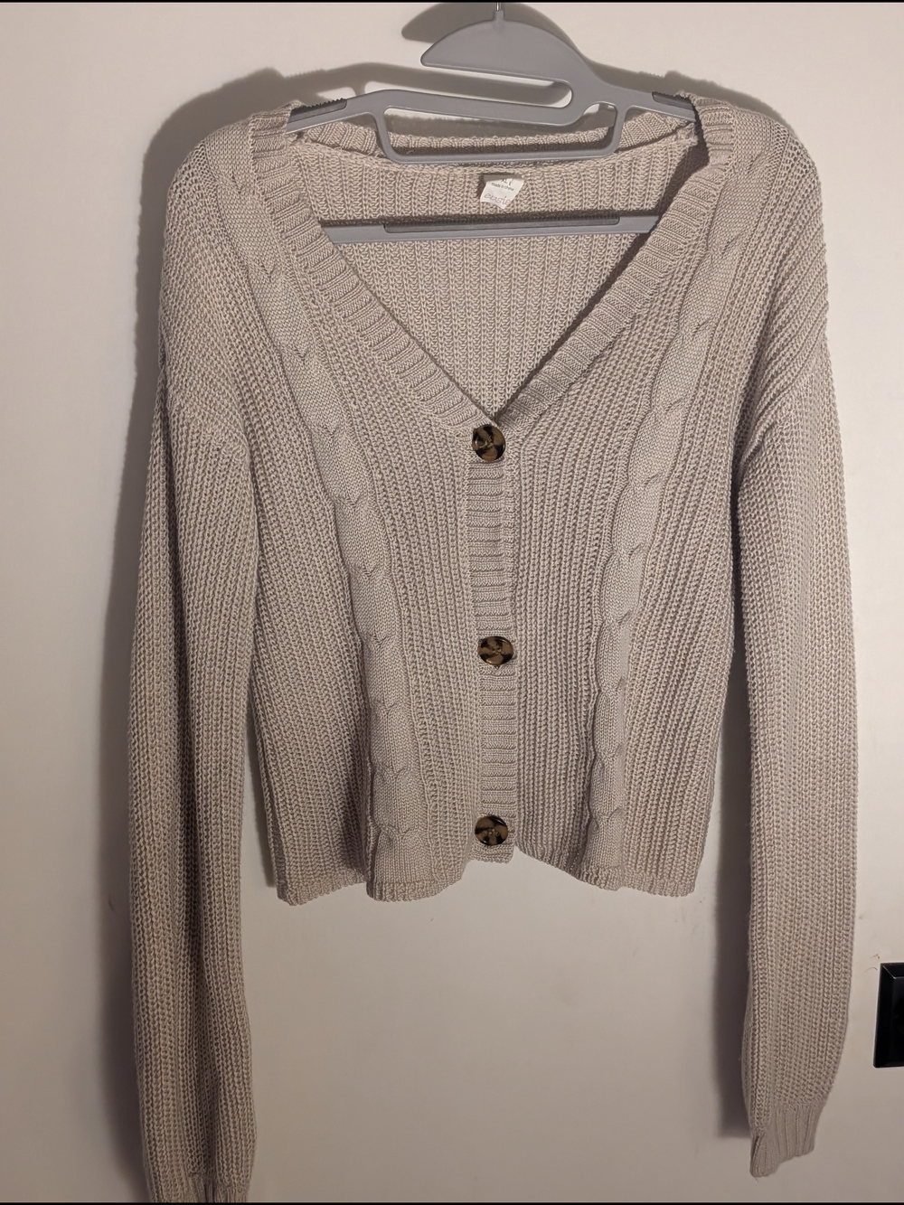 Girls' Cable Knit V-Neck Cardigan Sweater - Cream